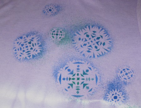 Rolák Sněhová vločka - detail (silná bavlna, vázaná batika a malba)